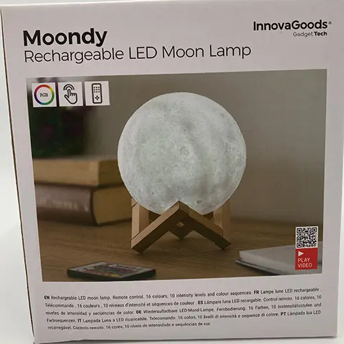 Photo de l’avis officiel: Innovagoods Moondy Rechargeabel LED moon lamp Lampe à LED — risque: Risque chimique & Environnement