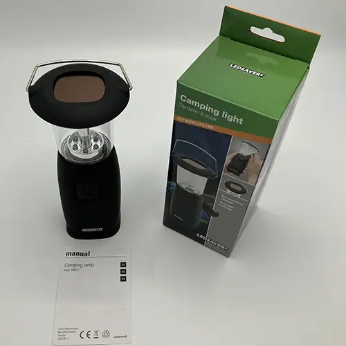 Foto dell’avviso ufficiale: LedSavers Camping Light Dynamo &amp; Solar Lanterna da campeggio — rischio: Ambiente