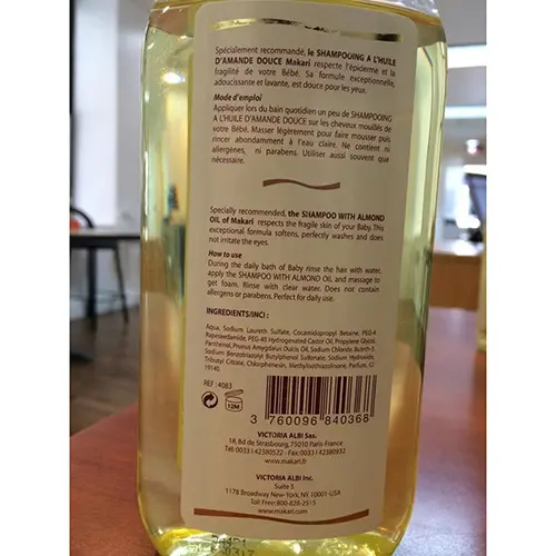Foto dell’avviso ufficiale: Makari de Suisse Shampooing à l'huile d'amande douce - bébé Shampoo per bambini — rischio: Rischio chimico