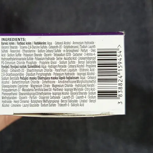 Foto aus der offiziellen Meldung: Schwarzkopf Palette INTENSIVE COLOR CREME Haarfärbemittel — Risiko: Chemikalie (SR/03259/25)
