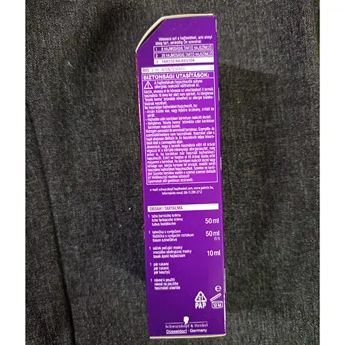 Foto aus der offiziellen Meldung: Schwarzkopf Palette INTENSIVE COLOR CREME Haarfärbemittel — Risiko: Chemikalie (SR/03258/25)