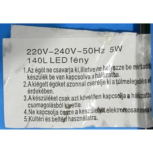 Photo de l’avis officiel: 140LED Karácsony égő Chaîne d'éclairage — risque: Choc électrique