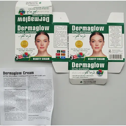 Foto do aviso oficial: Dermaglow Extra Whitening Beauty Cream Creme para clarear a pele — risco: Químico