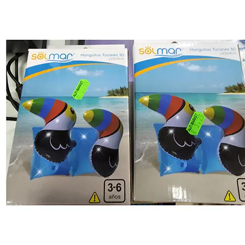 Foto do aviso oficial: SOLMAR Manguitos Tucanes 3D Braçadeiras insufláveis — risco: Afogamento & Entalamento