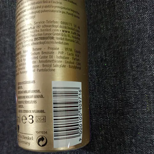 Photo de l’avis officiel: Schwarkopf TAFT PERFECT FLEX Spray capillaire — risque: Risque chimique