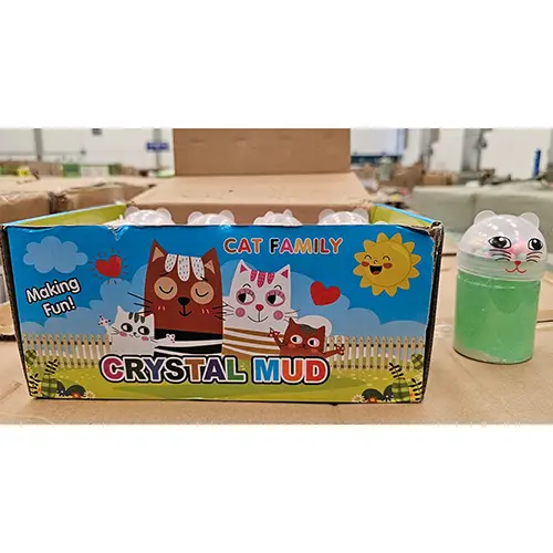 Photo de l’avis officiel: CRYSTAL MUD Cat Family Slime de jouet — risque: Risque chimique