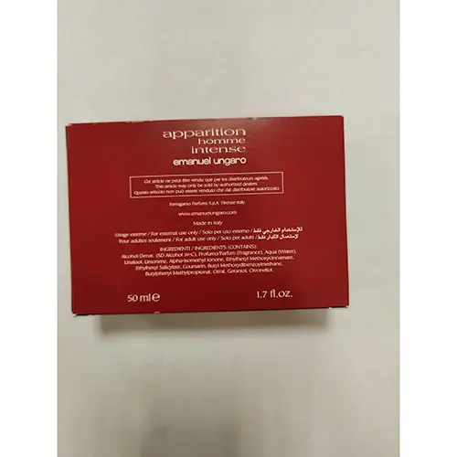 Photo de l’avis officiel: Emanuel Ungaro Apparition homme intense Eau de toilette — risque: Risque chimique