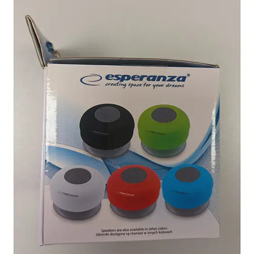 Foto uit de officiële melding: esperanza® Water resistance bluetooth speaker sprinkle Bluetooth-luidspreker — risico: Milieu