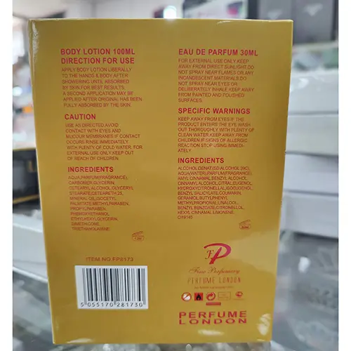 Photo de l’avis officiel: Perfume London Golden Lock Ensemble de cosmétiques — risque: Risque chimique