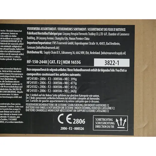 Photo from the official notice: Supply Chain B.V. Temple of Dreams 1 fireworks — burns & damage to hearing risk