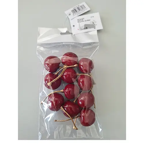 Photo de l’avis officiel: Kirschen mit Stiel Cerises décoratives — risque: Étouffement