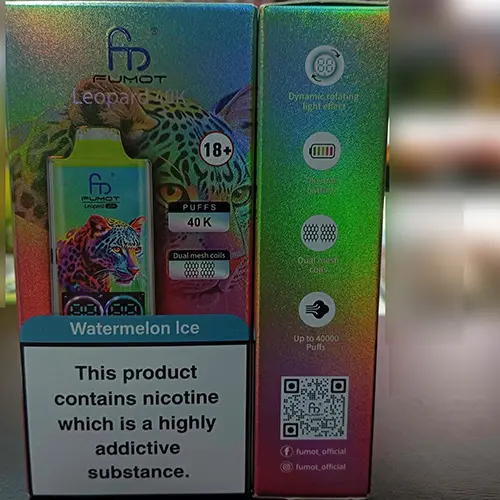 Photo de l’avis officiel: fm ® FUMOT Leopard 40K Cigarette électronique jetable — risque: Risque chimique (SR/03685/25)