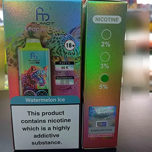 Photo de l’avis officiel: fm ® FUMOT Leopard 40K Cigarette électronique jetable — risque: Risque chimique (SR/03685/25)