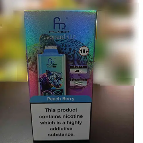 Photo de l’avis officiel: FUMOT® FUMOT Leopard 40K - Peach Berry Cigarette électronique jetable — risque: Risque chimique