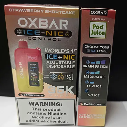 Foto do aviso oficial: OXBAR OXBAR ADJUSTABLE DISPOSABLE 35K PUFFS Cigarros eletrónicos descartáveis — risco: Químico (SR/03687/25)