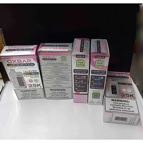 Photo from the official notice: OXBAR OXBAR ADJUSTABLE DEIVCE 35K PUFFS - JOLLY PINK STRAWBERRY disposable electronic cigarette — chemical risk