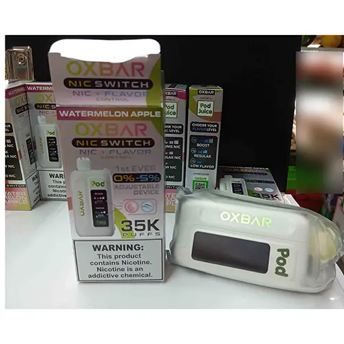Photo from the official notice: OXBAR OXBAR ADJUSTABLE DISPOSABLE 35K PUFFS disposable electronic cigarette — chemical risk (SR/03691/25)