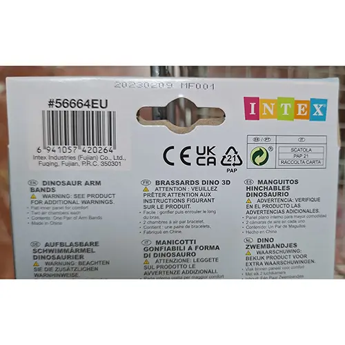 Photo de l’avis officiel: Intex Manguitos hinchables dinosaurio Brassards gonflables — risque: Noyade & Coincement