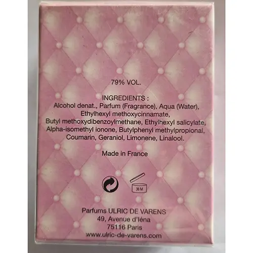 Foto dell’avviso ufficiale: Ulric de Varens miss Cotton Musk Profumo — rischio: Rischio chimico