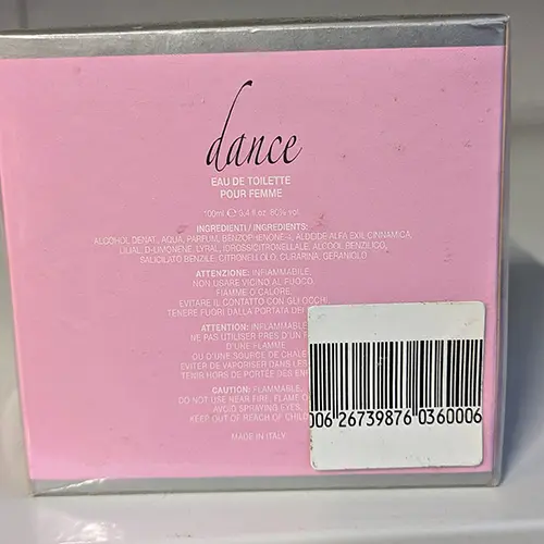 Photo de l’avis officiel: Comin parfum dance Eau de toilette — risque: Risque chimique