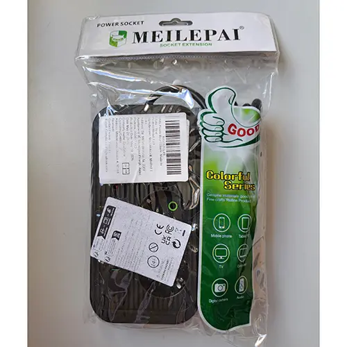 Foto do aviso oficial: MEILEPAI SOCKET Chumbo da extensão — risco: Choque elétrico