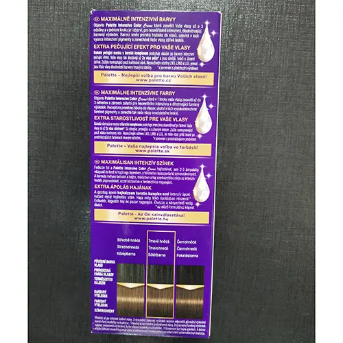 Photo from the official notice: Schwarzkopf Palette INTENSIVE COLOR Creme HIGH-INTENSITY PERMANENT COLORATION LG5 JISKŘIVÝ NUGÁT hair dye — chemical risk