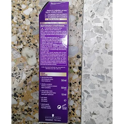 Foto dell’avviso ufficiale: Schwarzkopf Palette INTENSIVE COLOR CREME LONG-LASTING INTENSITY PERMANENT BW10 PUDROVĚ PLAVÝ Tintura per cape — rischio: Rischio chimico