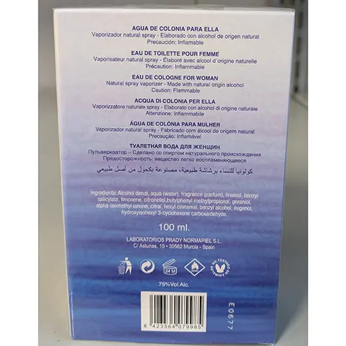 Foto dell’avviso ufficiale: Prady Parfums Agua Fresca de Mujer Eau de toilette — rischio: Rischio chimico