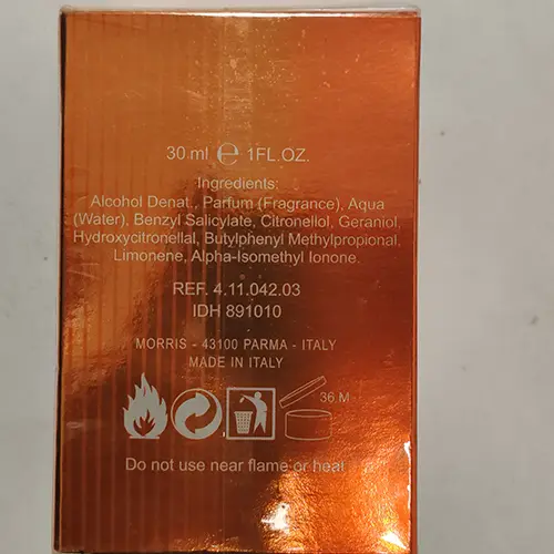 Photo de l’avis officiel: Sergio Tacchini Feel Good woman Eau de toilette — risque: Risque chimique