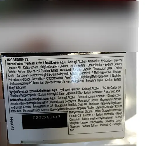 Photo from the official notice: Schwarzkopf &amp; Henkel Syoss, Professional Performance, Sanoplex Professional anti-damage care hair dye — chemical risk (SR/03818/25)