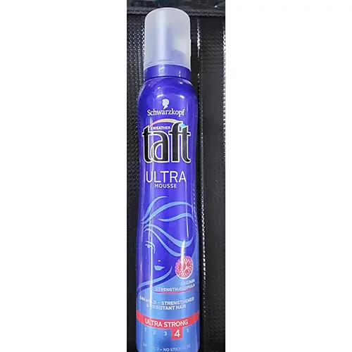 Foto do aviso oficial: Schwarkopf TAFT TAFT ULTRA MOUSSE, Ultra strong 4, Schwarzkopf 200 Espuma para pentear o cabelo — risco: Químico
