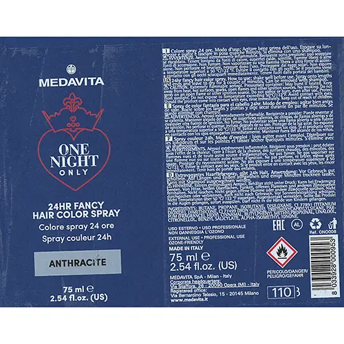 Foto dell’avviso ufficiale: Medavita One night only Spray per tinture per capelli — rischio: Rischio chimico
