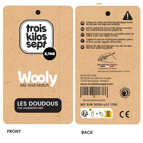 Foto aus der offiziellen Meldung: TROIS KILOS SEPT DOUDOU LANGE WOOLY Decke — Risiko: Ersticken