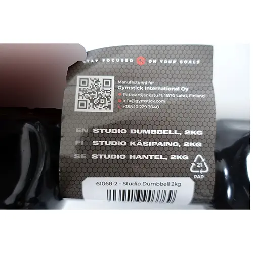 Photo de l’avis officiel: Gymstick Studio Dumbbell 2 kg soft vinyl cover haltère — risque: Risque chimique