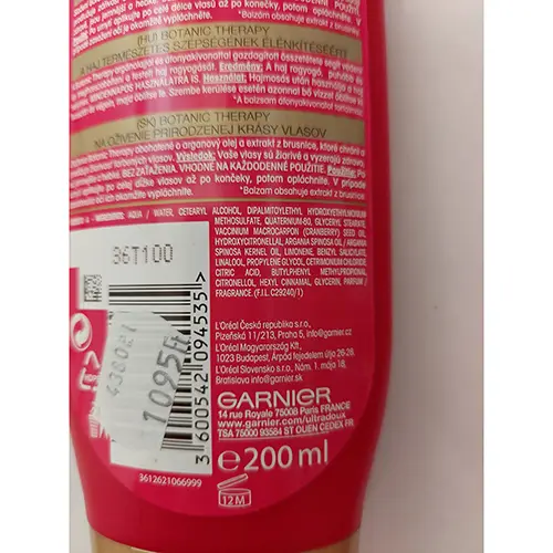 Photo de l’avis officiel: Garnier Botanic Therapy Après-shampooing — risque: Risque chimique (SR/03968/25)