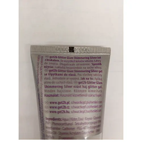 Foto aus der offiziellen Meldung: Schwarzkopf HAIR GLITTER GEL, got2b. Glitter Glam Haargel — Risiko: Chemikalie
