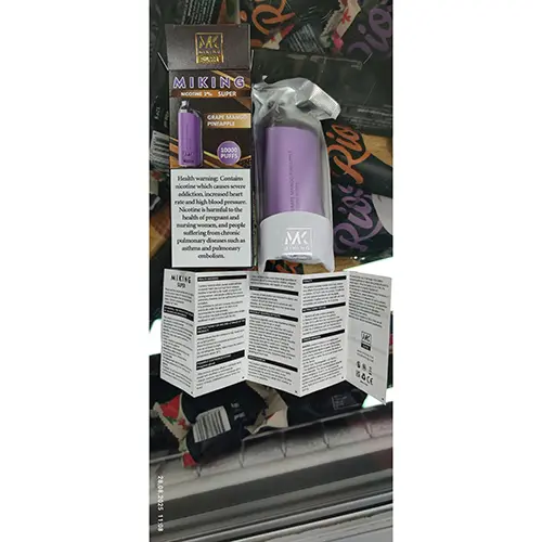 Photo de l’avis officiel: MIKING SUPER 10000 puffs Cigarette électronique jetable — risque: Risque chimique (SR/04027/25)