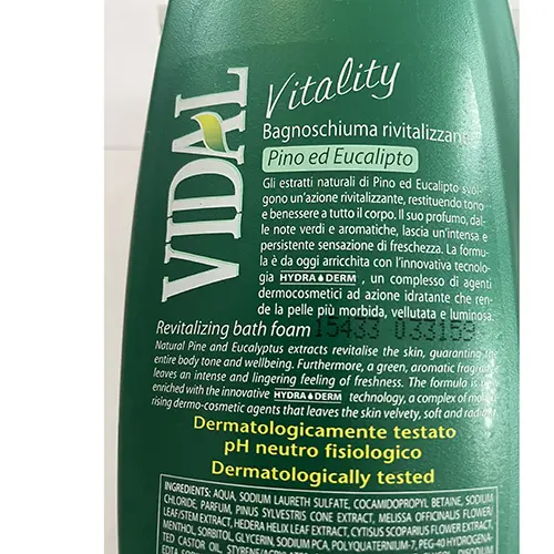 Photo de l’avis officiel: Vidal Vitality Mousse de bain — risque: Risque chimique