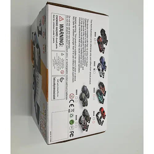 Photo from the official notice: Enoze Drift Racing LED Light remote-controlled toy car — environment risk