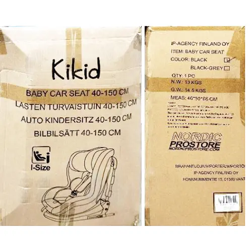 Foto dell’avviso ufficiale: Kikid Baby car seat 40-150 cm Seggiolino auto per bambini — rischio: Lesioni