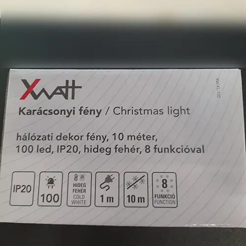 Photo de l’avis officiel: XWATT Karácsonyi fény, Christmas light Chaîne d'éclairage — risque: Choc électrique (SR/04100/25)
