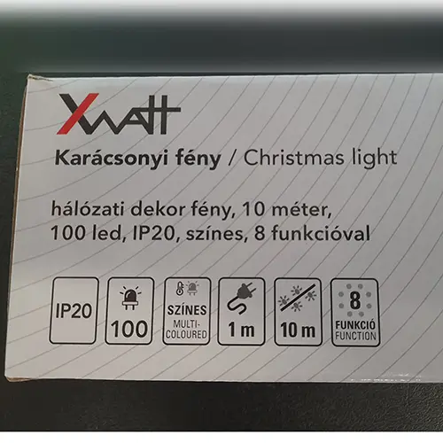 Photo de l’avis officiel: XWATT Karácsonyi fény, Christmas light Chaîne d'éclairage — risque: Choc électrique (SR/04079/25)