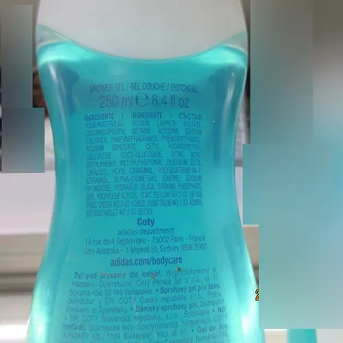 Photo de l’avis officiel: Adidas pure lightness Gel douche — risque: Risque chimique