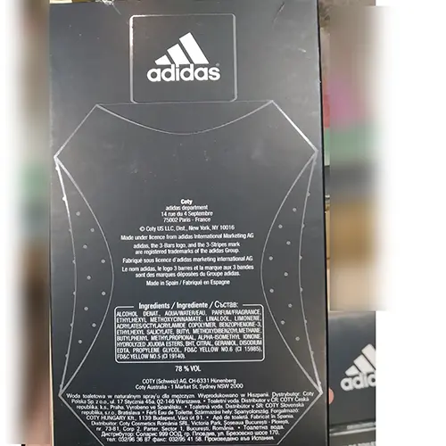Photo de l’avis officiel: Adidas Fair Play Eau de toilette — risque: Risque chimique