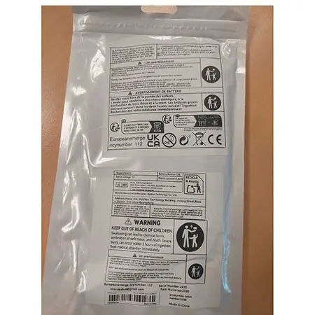 Photo de l’avis officiel: DGTLS Lithium cell Piles à boutons — risque: Risque chimique & Étouffement (SR/04178/25)