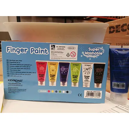 Foto aus der offiziellen Meldung: KEYROAD FINGER PAINT Finger-Malerei-Kit — Risiko: Mikrobiologisches Risiko