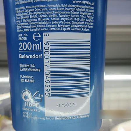 Photo de l’avis officiel: Nivea Protect &amp; Refresh Sun Lotion Lotion solaire — risque: Risque chimique