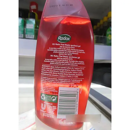 Photo de l’avis officiel: Radox Feel ready Gel douche — risque: Risque chimique