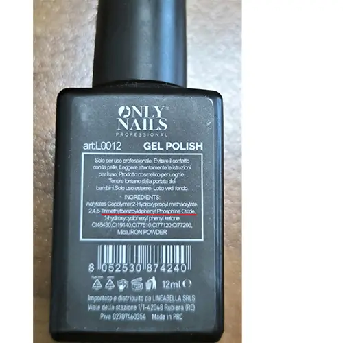 Foto uit de officiële melding: ONLY NAILS Moon Cat's Eyes Gel nagellak — risico: Chemische risico's