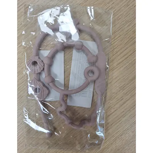 Photo from the official notice: New silicone teether toys for teether anti-lost adjus table canvas pacifier chain kids soother holder — strangulation risk